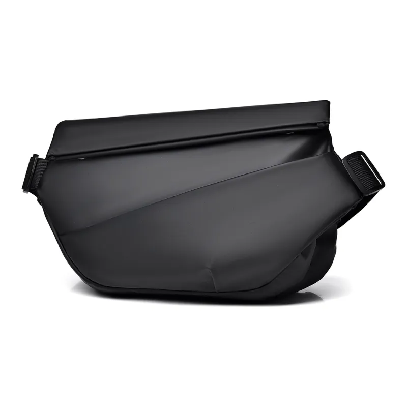 GEERDUN PU Waist Bag Chest Bag Men's Black/Gray-0