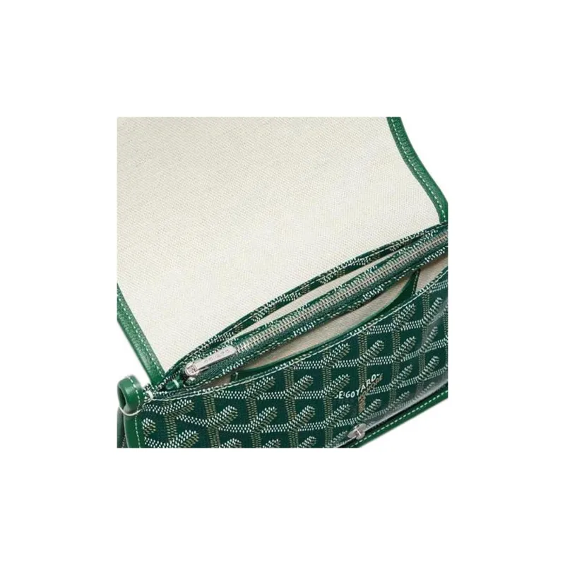 GOYARD Plumet Canvas With Leather Envelope Bag Crossbody Bag Shoulder Bag Unisex Green & Red Small Heart-5