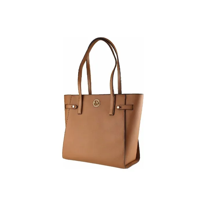 MICHAEL KORS Carmen Leather Tote Bag, Shopping Bag, Handbag, Shoulder Bag Women's Leather Brown-1
