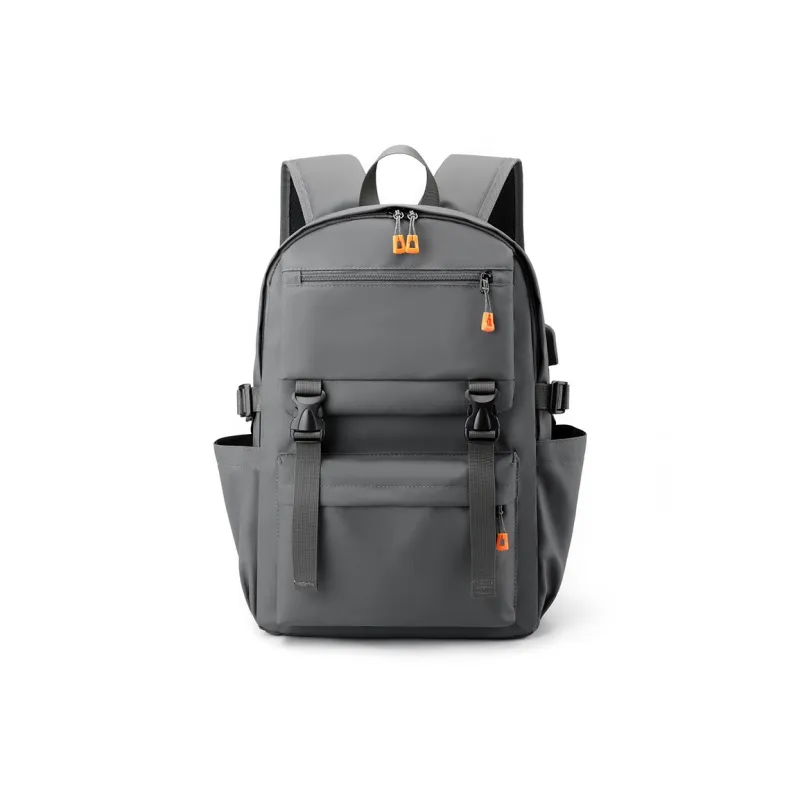 GEERDUN Nylon Laptop Bag Backpack Regular Unisex Light Gray/Dark Gray/Black-1