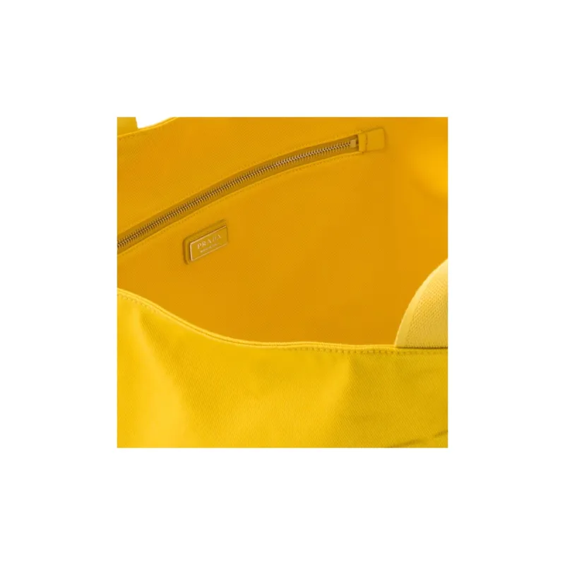 PRADA Fabric Tote Bag Shopping Bag Shoulder Bag Crossbody Bag Women's Yellow-3