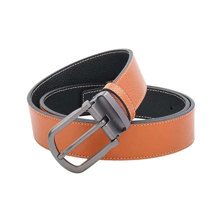 NINE NAIL 9 Section Double Sided Trendy Versatile Pin Buckle Cow Leather Genuine Leather Men's Belt Men's Width  3.5cm-1