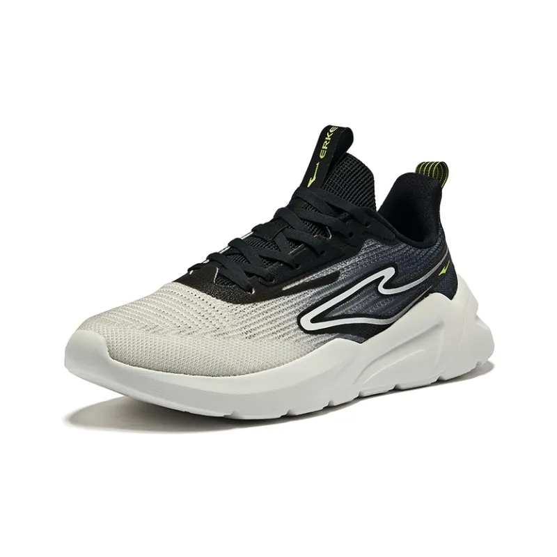 Erke Cushioning, Wear Resistant Low Top Running Shoes Men's Pencil Gray Jet Black-2