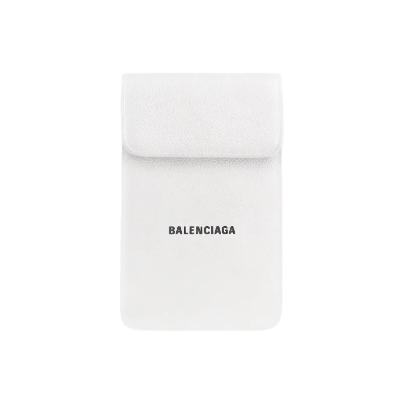 Balenciaga Cash Cow Leather Cell Phone Pouch Card Holder Men's White-0