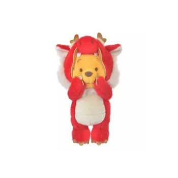 Disney ETO POOH M Red 2024 Year Of The Dragon Limited Edition Winnie Dolls Plush Pendant 16.5cm Height