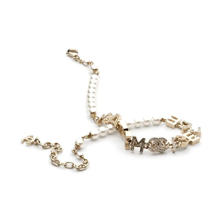 CHANEL Crystal Necklaces Women's Gold-1