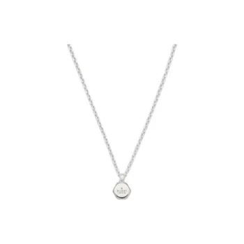 GUCCI Sterling Silver Trademark pendant Necklace