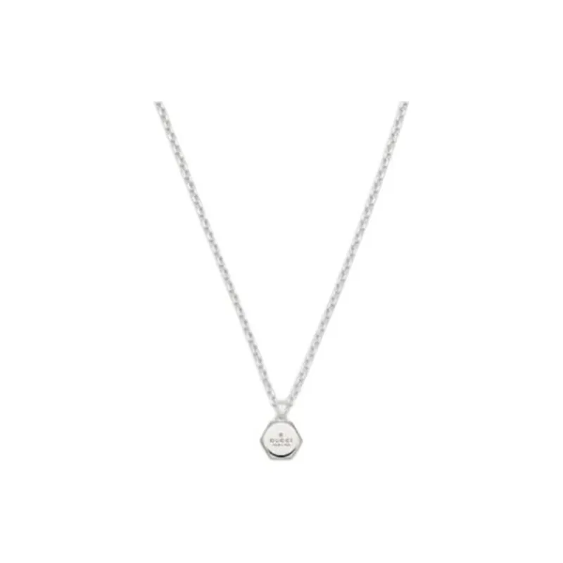 GUCCI Sterling Silver Trademark pendant Necklace-0