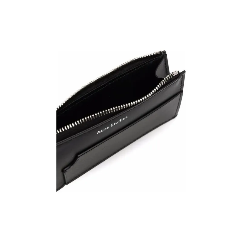 Acne Studios Cow Leather Wallet Medium Size Women's Black-2