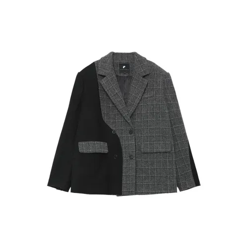 Half Circle Business Suits Women's Black/Gray Check