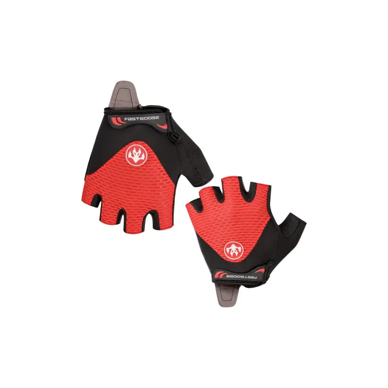 GXT Riding Equipment Cycling Glove Unisex Palm Microfiber Back Of Hand Twill Black Red White-2