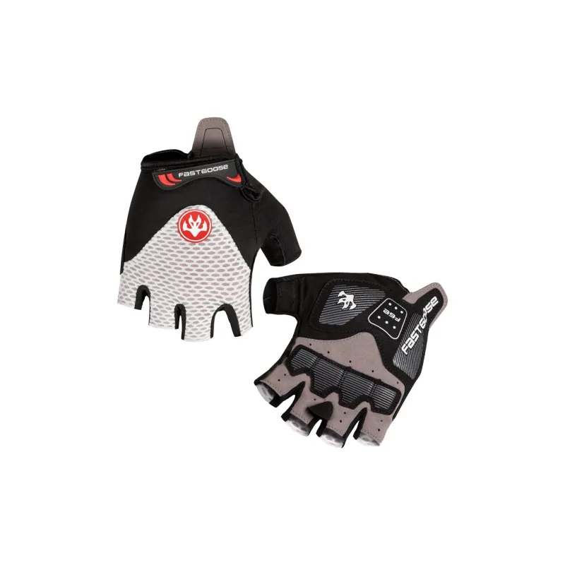 GXT Riding Equipment Cycling Glove Unisex Palm Microfiber Back Of Hand Twill Black Red White-3
