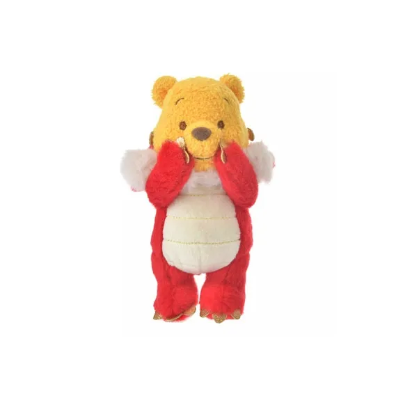 Disney ETO POOH M Red 2024 Year Of The Dragon Limited Edition Winnie Dolls Plush Pendant 16.5cm Height-3