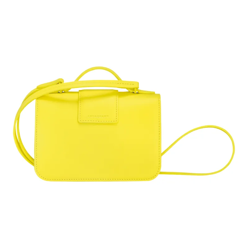 LONGCHAMP BOX TROT Cow Leather Handbag, Shoulder Bag, Crossbody Bag Mini Women's Yellow-4