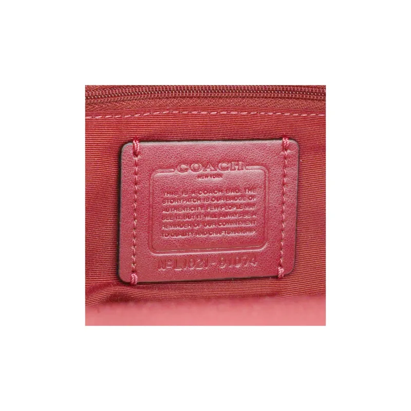COACH Charlie PVC Backpack Medium Size Women's Red/Pink & Black/Brown-6