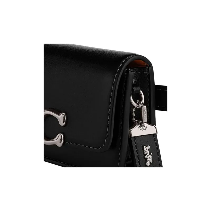 COACH Bandit Cow Leather Card Holder, Sling Bag, One Shoulder, Crossbody, Fanny Pack Women's Black-3