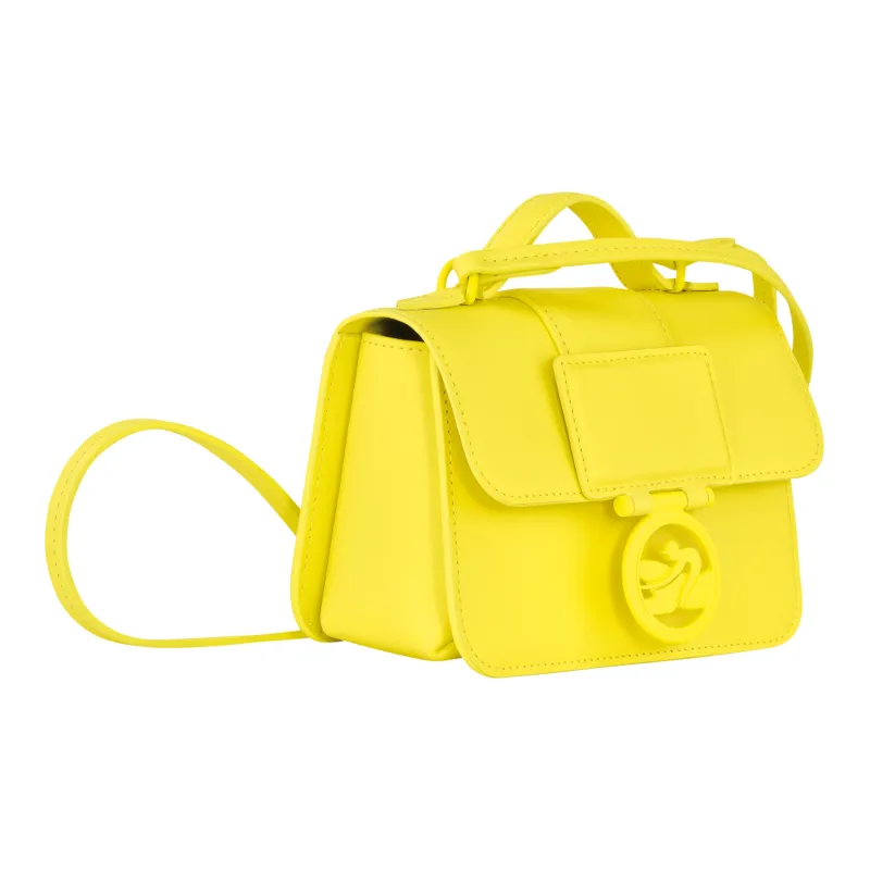 LONGCHAMP BOX TROT Cow Leather Handbag, Shoulder Bag, Crossbody Bag Mini Women's Yellow-2