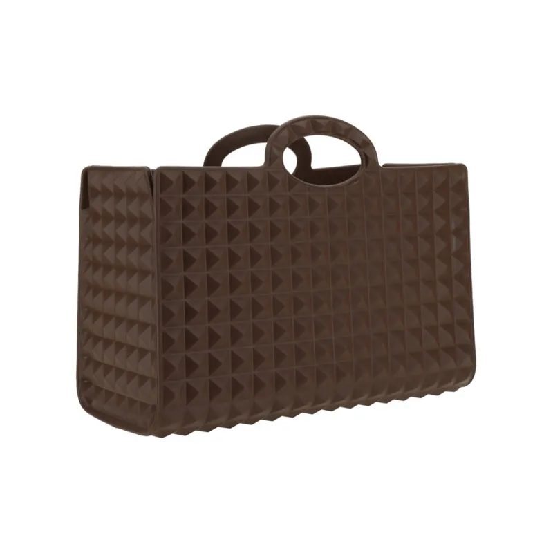 Valentino GARAVANI Polyurethane Tote Bag Shopping Bag Shoulder Bag Crossbody Bag Handbag Men's Dark Brown-1