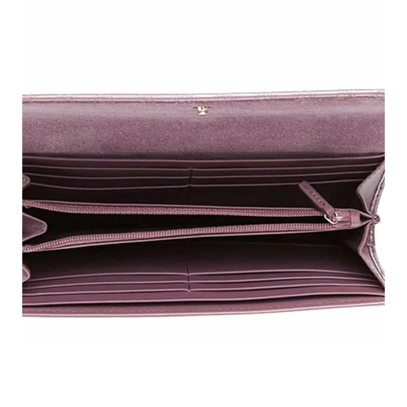 GUCCI Patent Leather Wallet Women's Light Purple-3