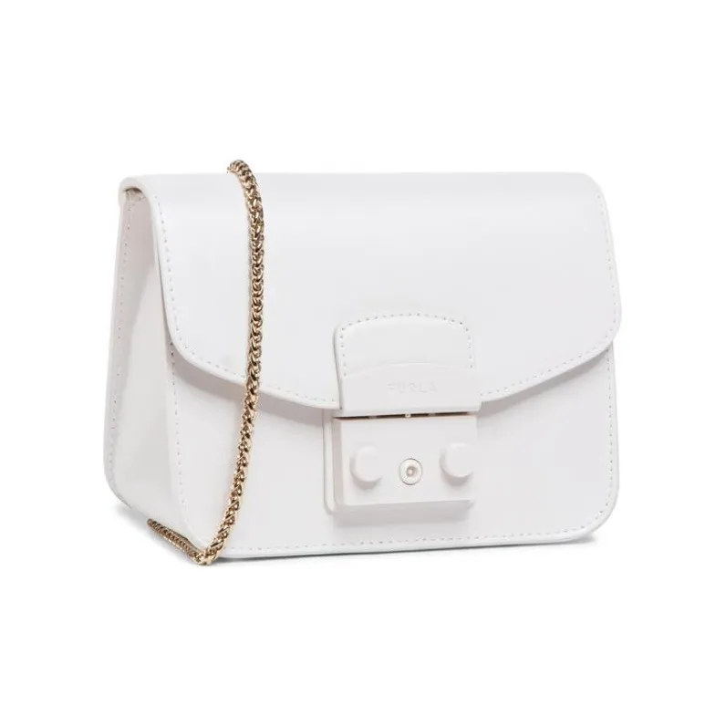 Furla Metropolis Collection Cow Leather One Shoulder Handbag Crossbody Bag Mini Women's White-2