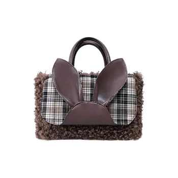 REBIRTH Canvas Tote Bag Shopping Bag Large Size Women's Caramel Rabbit Millennium Purple Bunny