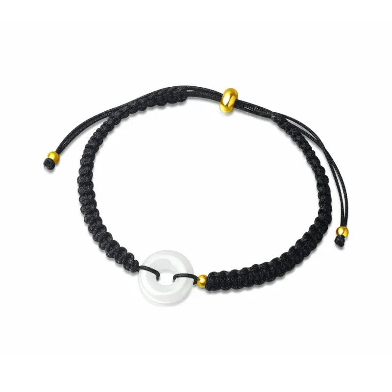 Muyan Colored Glaze Peace Buckle Jade Bracelet Unisex-1