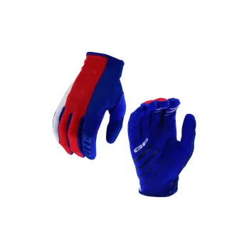 GXT Riding Equipment Cycling Glove Palm Microfiber Back Of Hand Twill Red Blue Black Blue