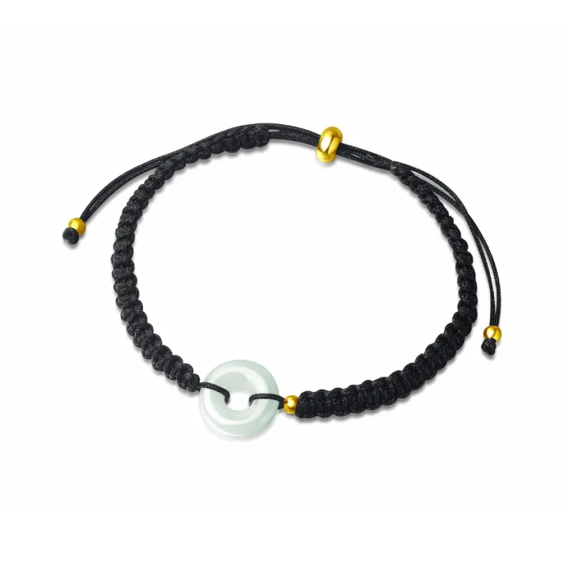 Muyan Colored Glaze Peace Buckle Jade Bracelet Unisex-2
