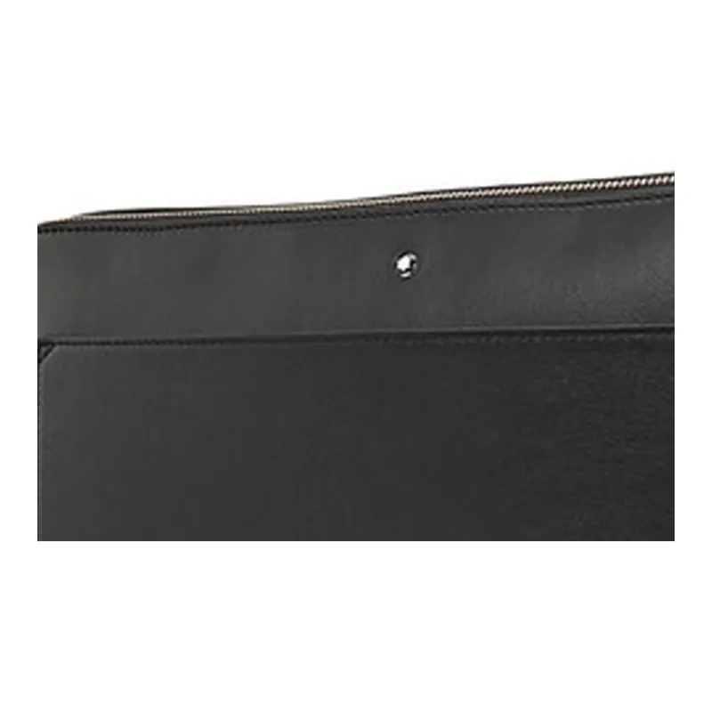 MONTBLANC Meisterstuck Full Grain Cow Leather One Shoulder Crossbody Briefcase Laptop Bag Men's Black-3