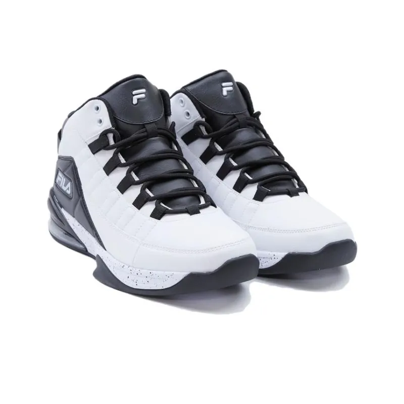 FILA Activisor Viz Anti Slip Wear Resistant Mid Top Basketball Shoes Men's White-2