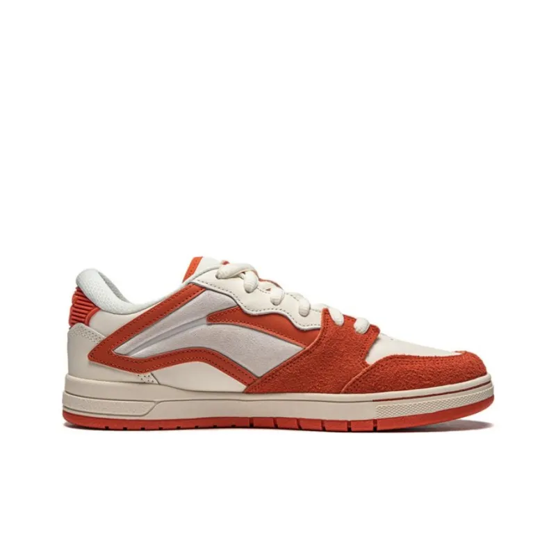 LiNing Wave Pro Slip Resistant Low Top Skateboard Shoes Men's Orange White-1