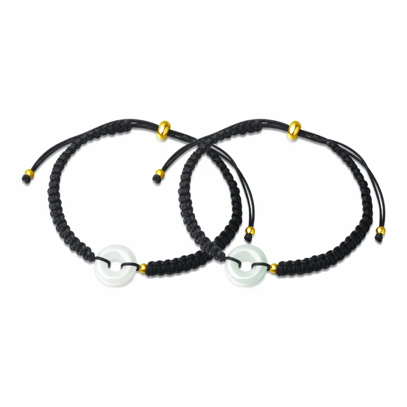 Muyan Colored Glaze Peace Buckle Jade Bracelet Unisex-0