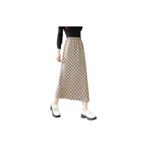 A paradise for awakening Casual Long Skirts Women's Beige