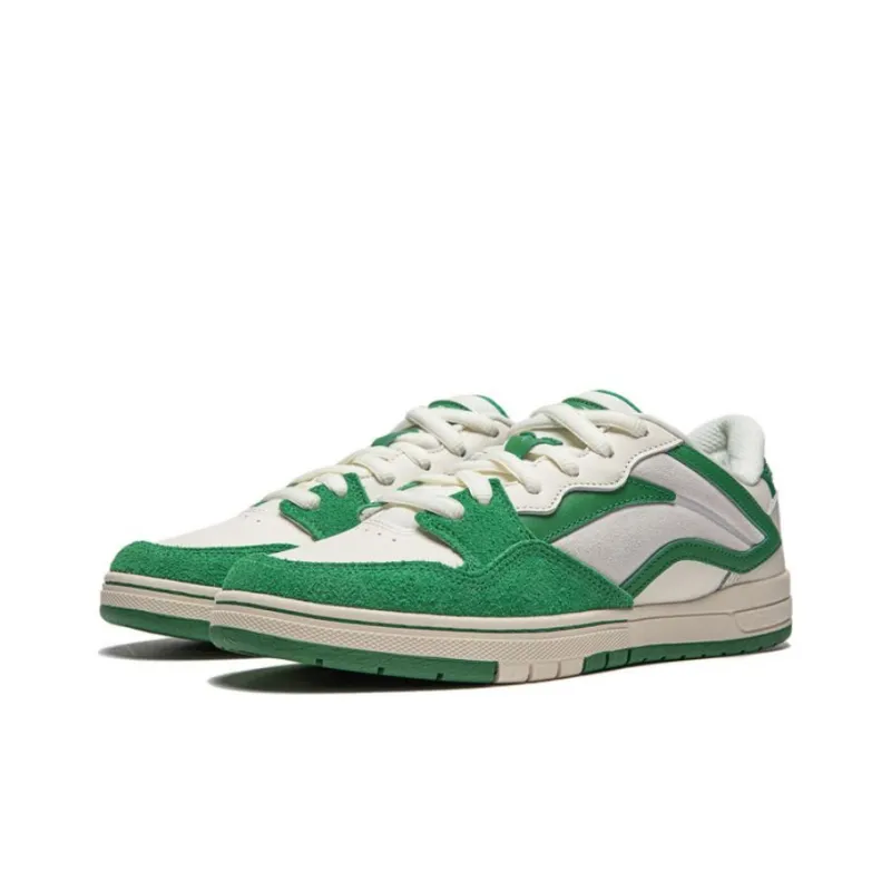 LiNing Wave Pros Cushioning Low Top Skateboard Shoes Men's Green White-2