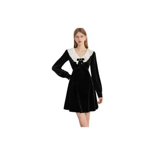 DPLAY Long-Sleeved Dresses Women's Black/White