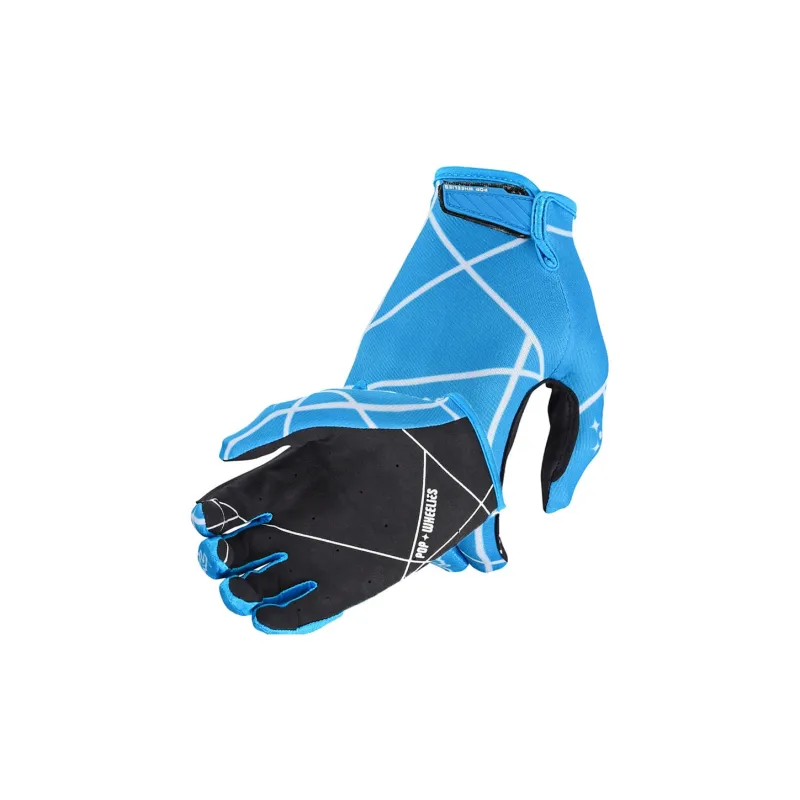 GXT Riding Equipment Cycling Glove Unisex Palm Microfiber Back Of Hand Twill Black Blue-0