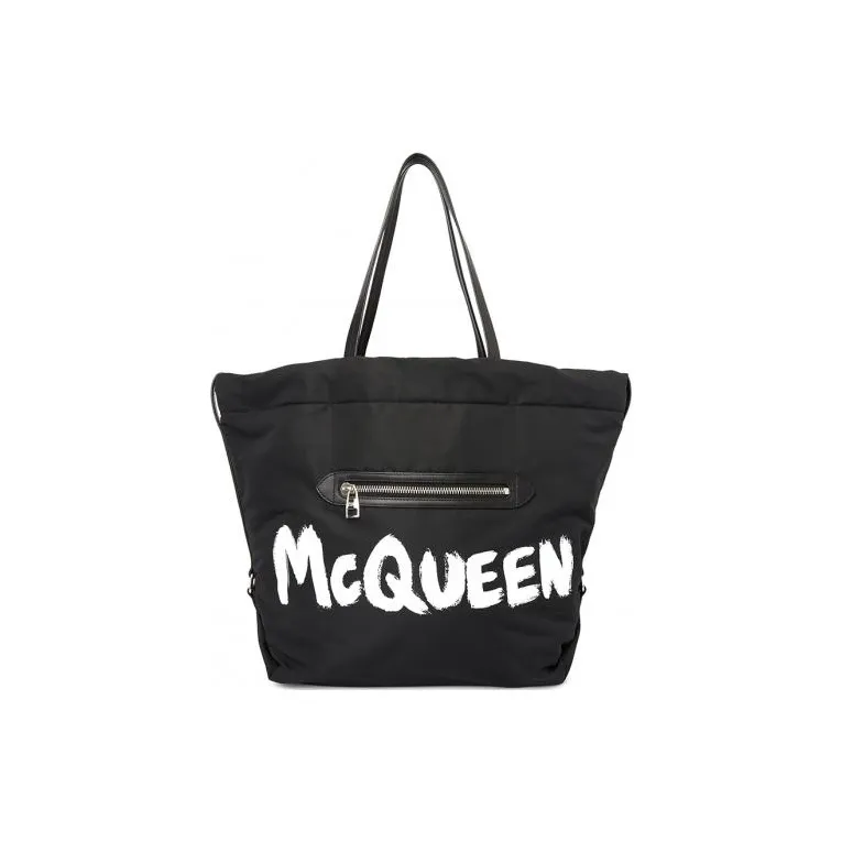 Alexander McQueen The Bundle Large Shoulder Bag Black/White-3