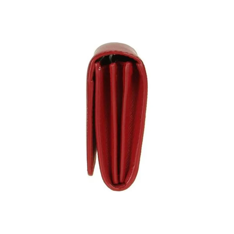 PRADA Cow Leather Card Holder Wallet Women's Red-3