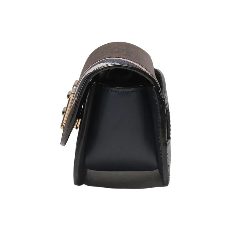 BALLY B-Chain TPU Crossbody Bag Shoulder Bag Fanny Pack Women's Midnight Blue & Brown-2
