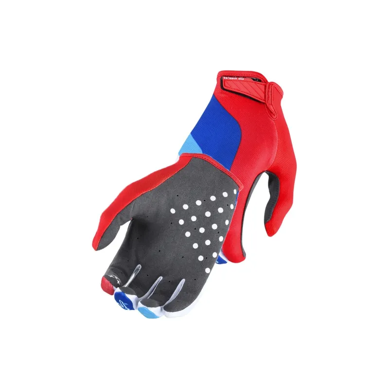 GXT Riding Equipment Cycling Glove Unisex Palm Microfiber Back Of Hand Twill Red Blue Black-0