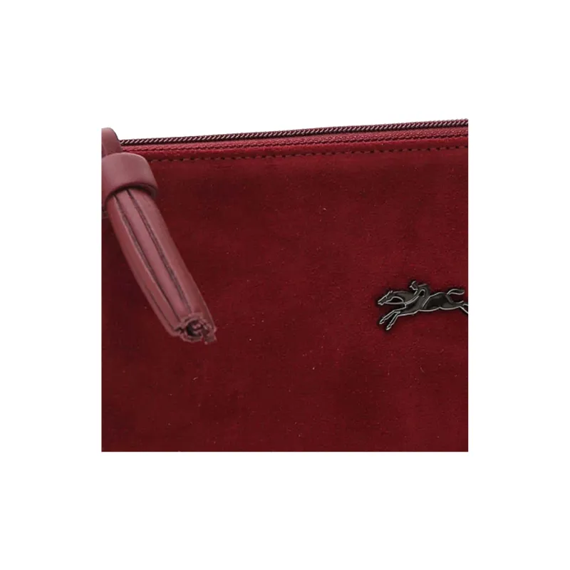 LONGCHAMP Pénélope Cow Leather Makeup Bag Women's Red-3