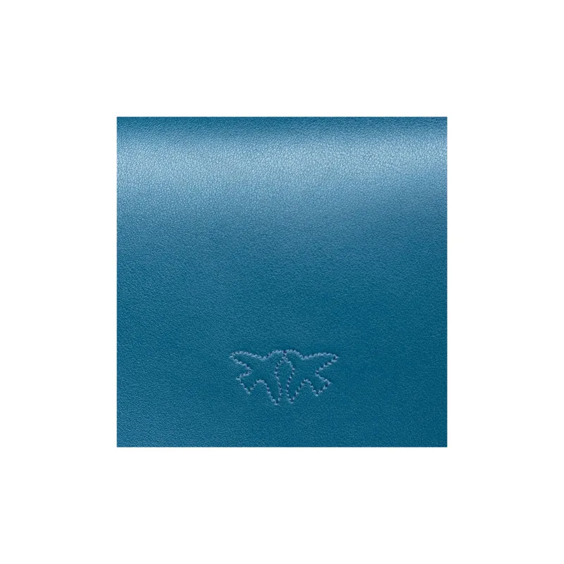 PINKO Calfskin Shoulder Bag, Crossbody Bag Women's Blue-4