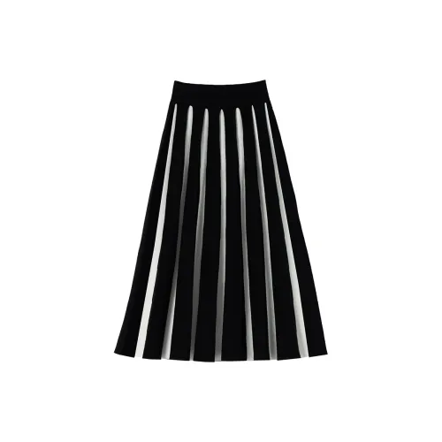 SOON FLOWER Knit Long Skirts Women's Black