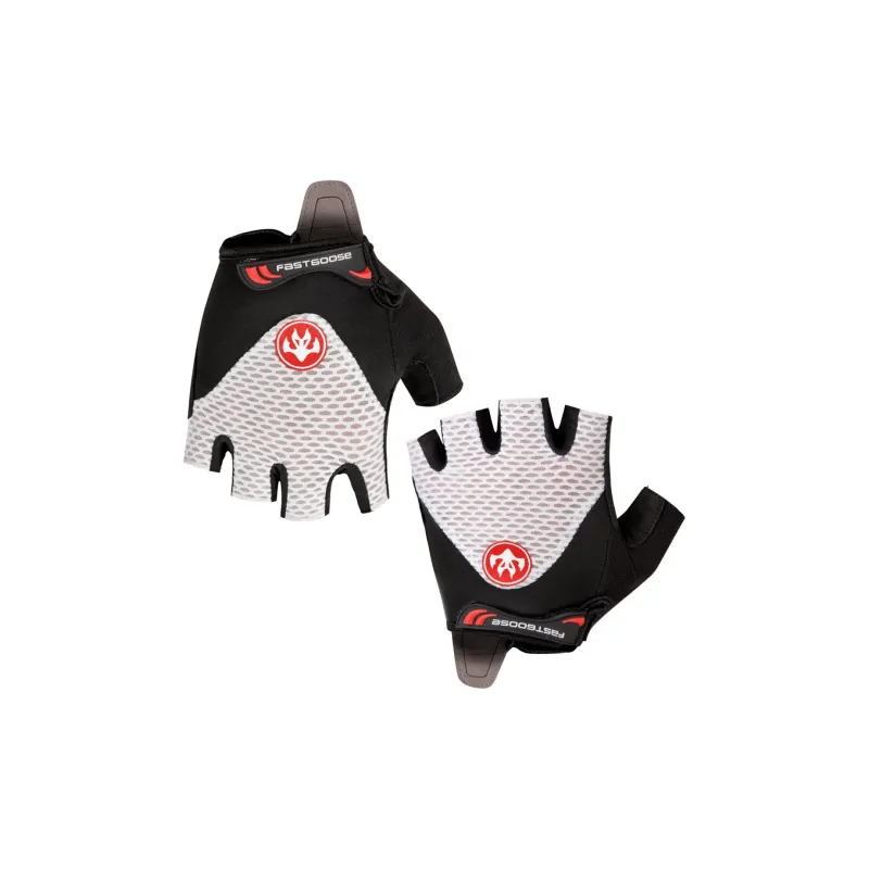 GXT Riding Equipment Cycling Glove Unisex Palm Microfiber Back Of Hand Twill Black Red White-4