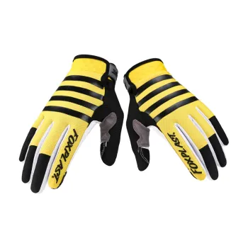 GXT Riding Equipment Cycling Glove Unisex Palm Microfiber Back Of Hand Twill Yellow Red Black