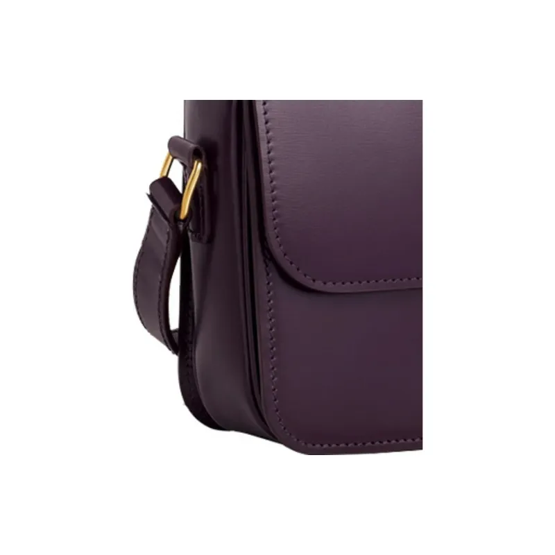 CELINE Triomphe Arc De Triomphe Shiny Cow Leather Shoulder Bag, Crossbody Bag Women's Candy & Dark Purple-3
