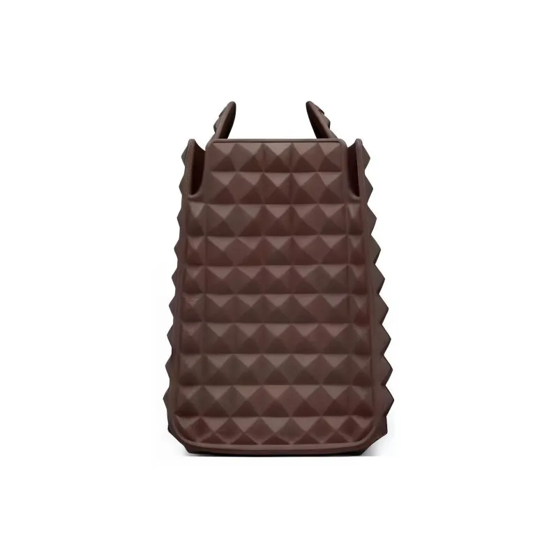 Valentino GARAVANI Polyurethane Tote Bag Shopping Bag Shoulder Bag Crossbody Bag Handbag Men's Dark Brown-2
