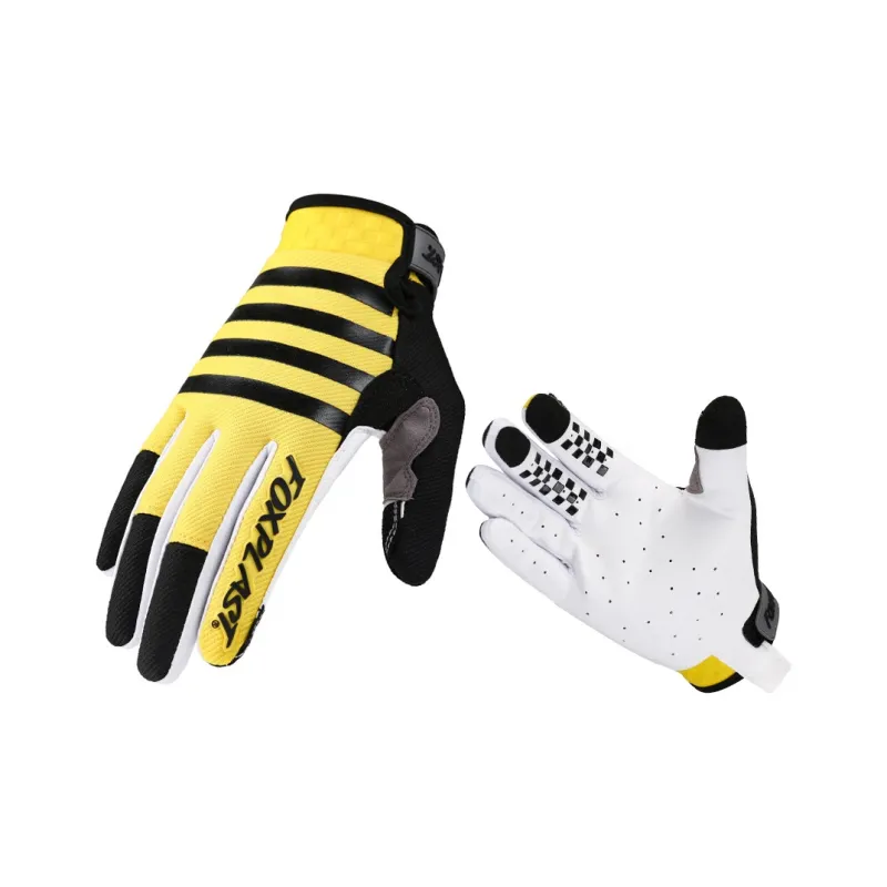 GXT Riding Equipment Cycling Glove Unisex Palm Microfiber Back Of Hand Twill Yellow Red Black-1
