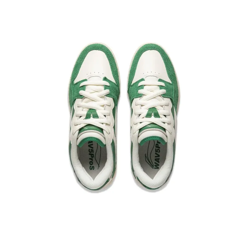 LiNing Wave Pros Cushioning Low Top Skateboard Shoes Men's Green White-3