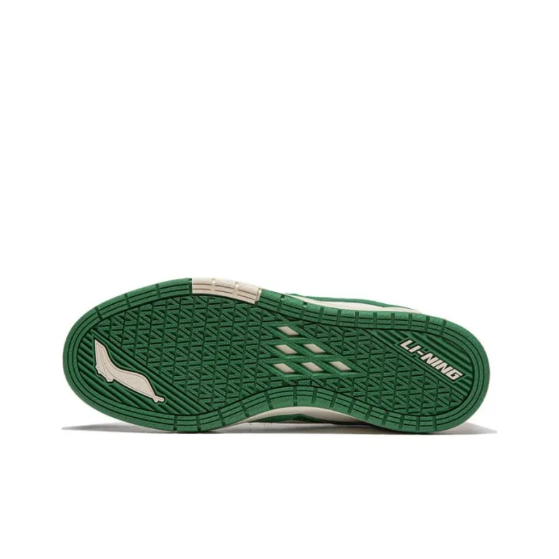 LiNing Wave Pros Cushioning Low Top Skateboard Shoes Men's Green White-4